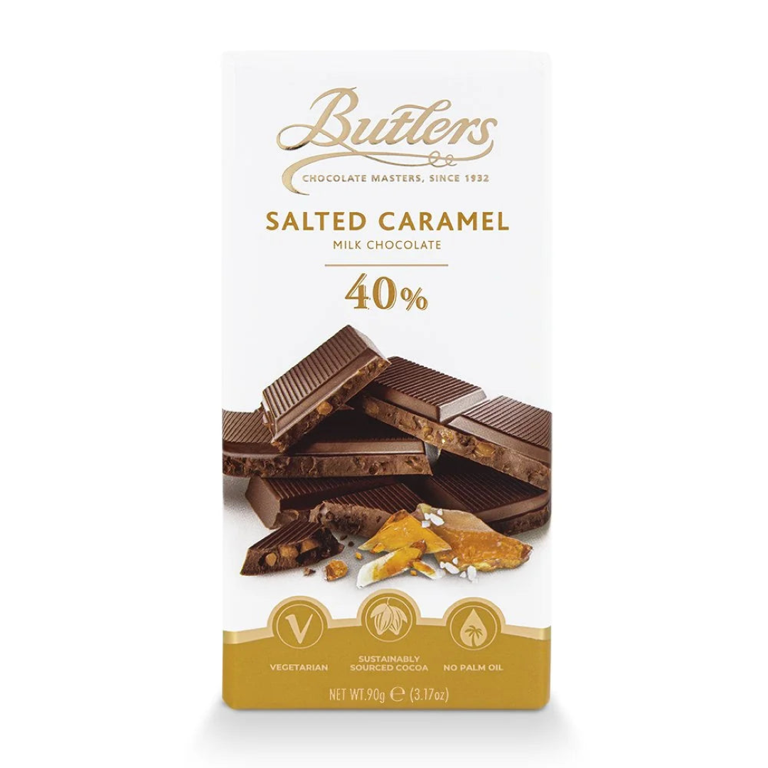 BUTLERS 40% MILK SALTED CARAMEL CHOCOLATE 100G